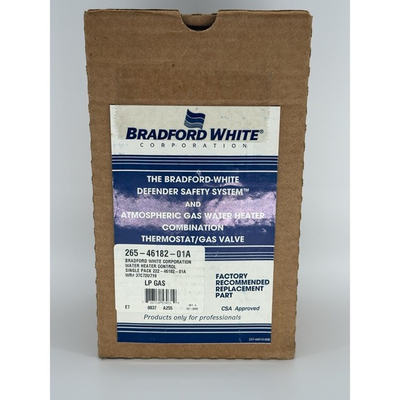 GENUINE Bradford White 265-46181-01A Water Heater Control LP GAS New - Picture 1 of 4